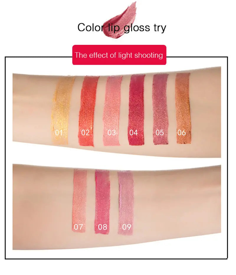 Perlmuttfarbener metallischer Goldlippenstift