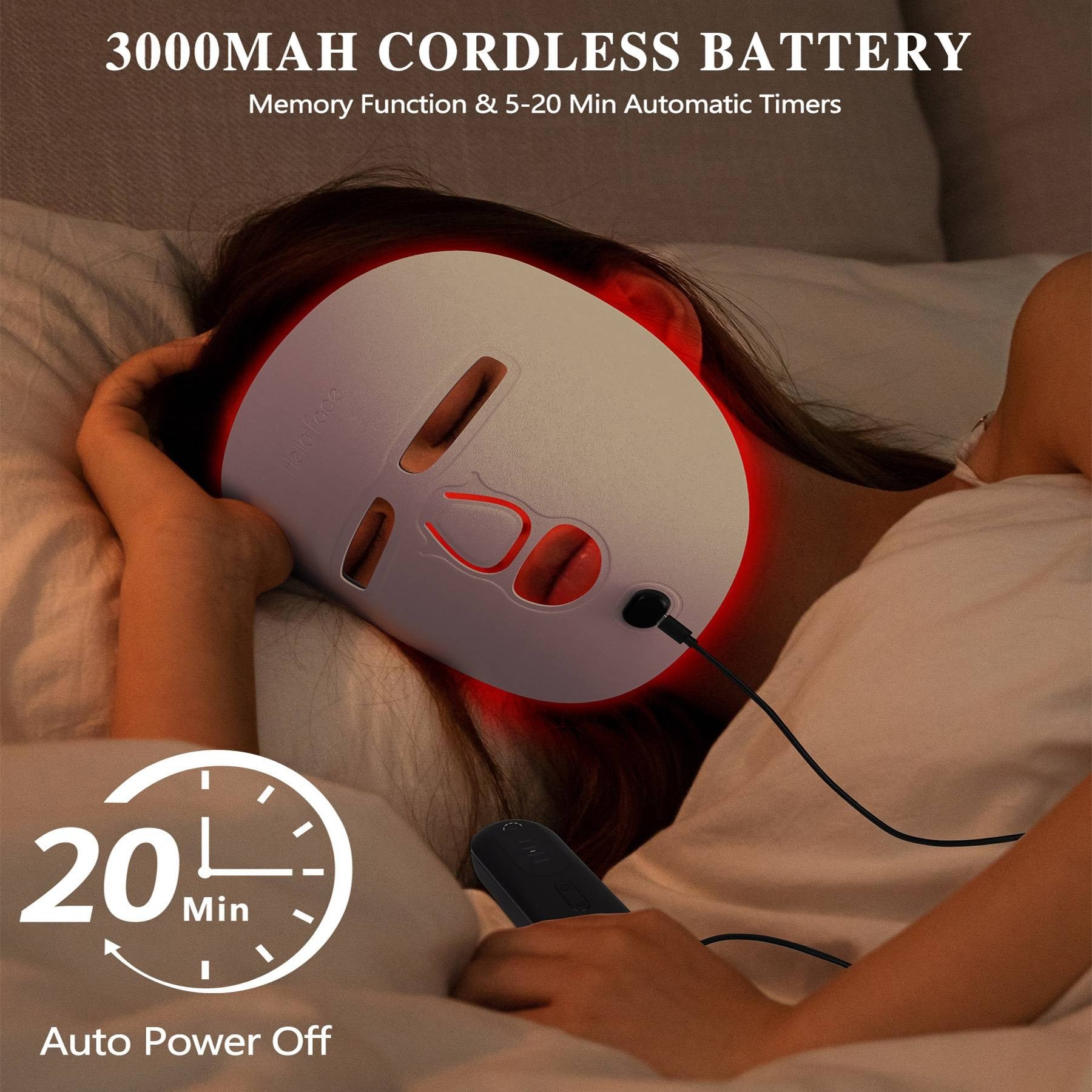 Máscara Facial LED Terapia de Luz Vermelha