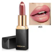 Perlmuttfarbener metallischer Goldlippenstift