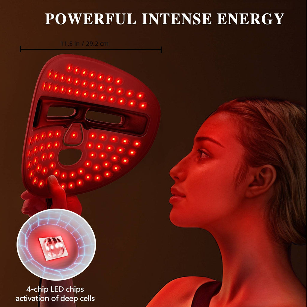 Máscara Facial LED Terapia de Luz Vermelha