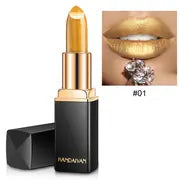 Perlmuttfarbener metallischer Goldlippenstift